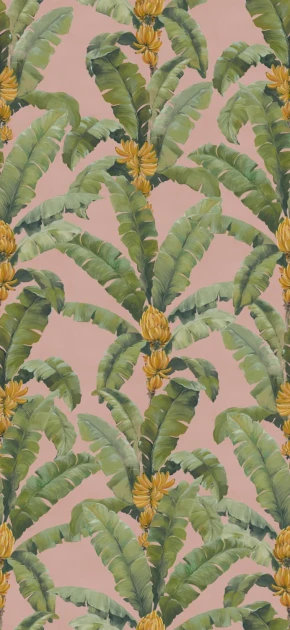 Rebel Walls R21523 Pops Banana Leaf Pink - mural w bananowce
