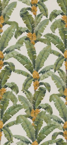 Rebel Walls R21524 Pops Banana Leaf White - mural w bananowce