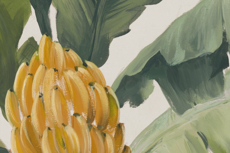 Rebel Walls R21524 Pops Banana Leaf White - mural w bananowce