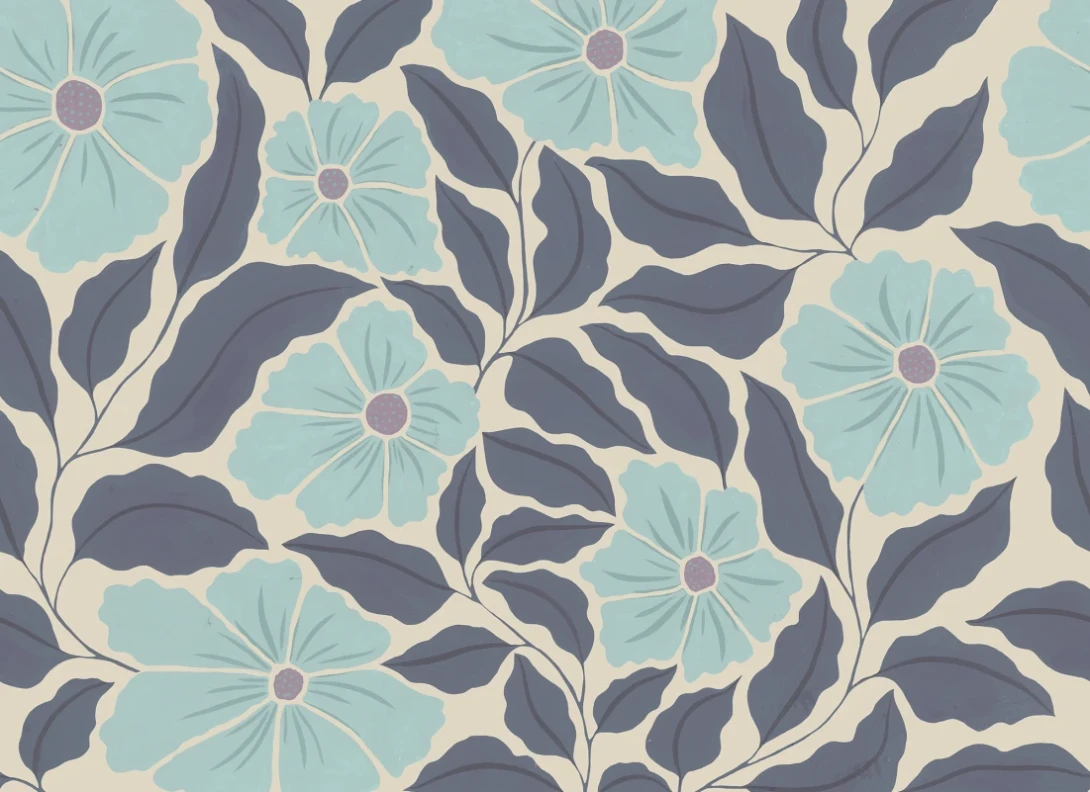 Rebel Walls R21789 Pops Bold Abstract Flower Blue - mural w kwiaty