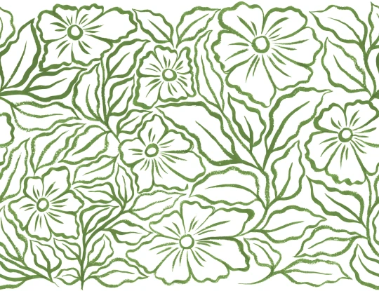 Rebel Walls R21882 Pops Ink Flowers Green - mural w kwiaty