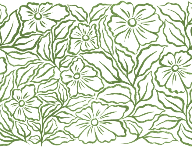 Rebel Walls R21882 Pops Ink Flowers Green - mural w kwiaty