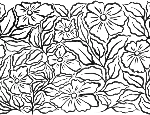 Rebel Walls R21883 Pops Ink Flowers Black - mural w kwiaty