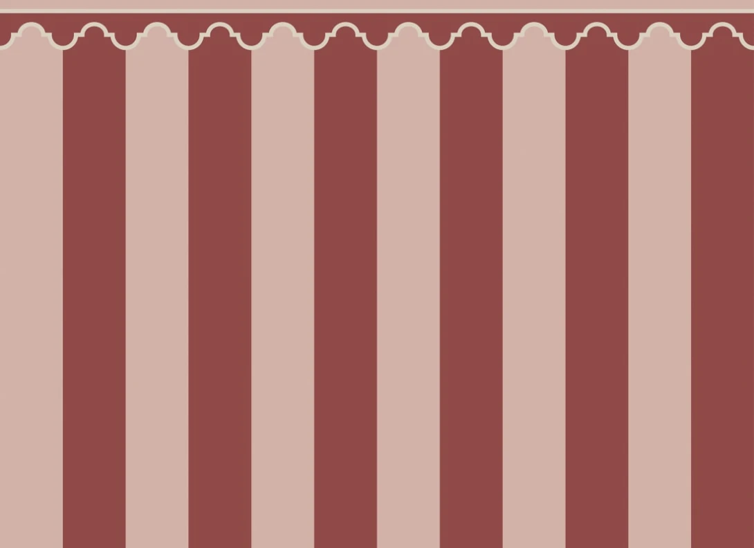 Rebel Walls R22083 Pops Stripe Chateau Pink - mural w pasy z fryzem
