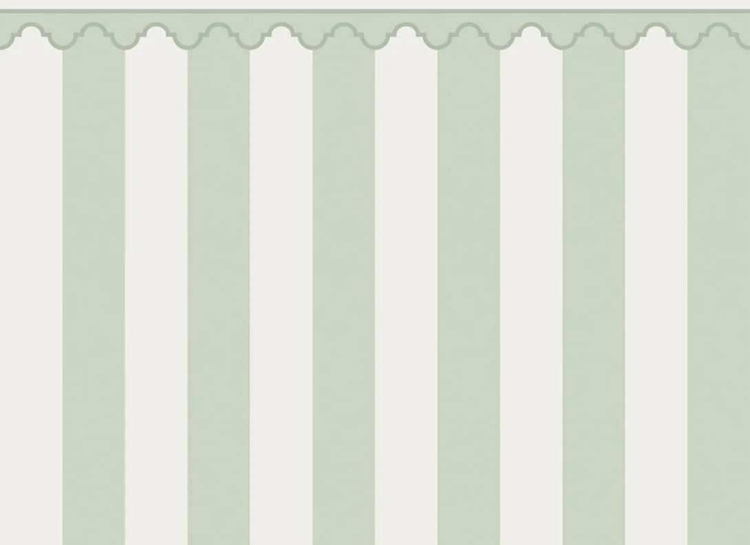 Rebel Walls R22085 Pops Stripe Chateau Green - mural w pasy z fryzem