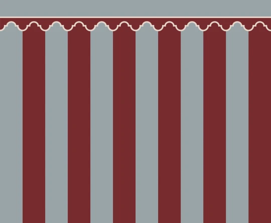 Rebel Walls R22086 Pops Stripe Chateau Red - mural w pasy z fryzem