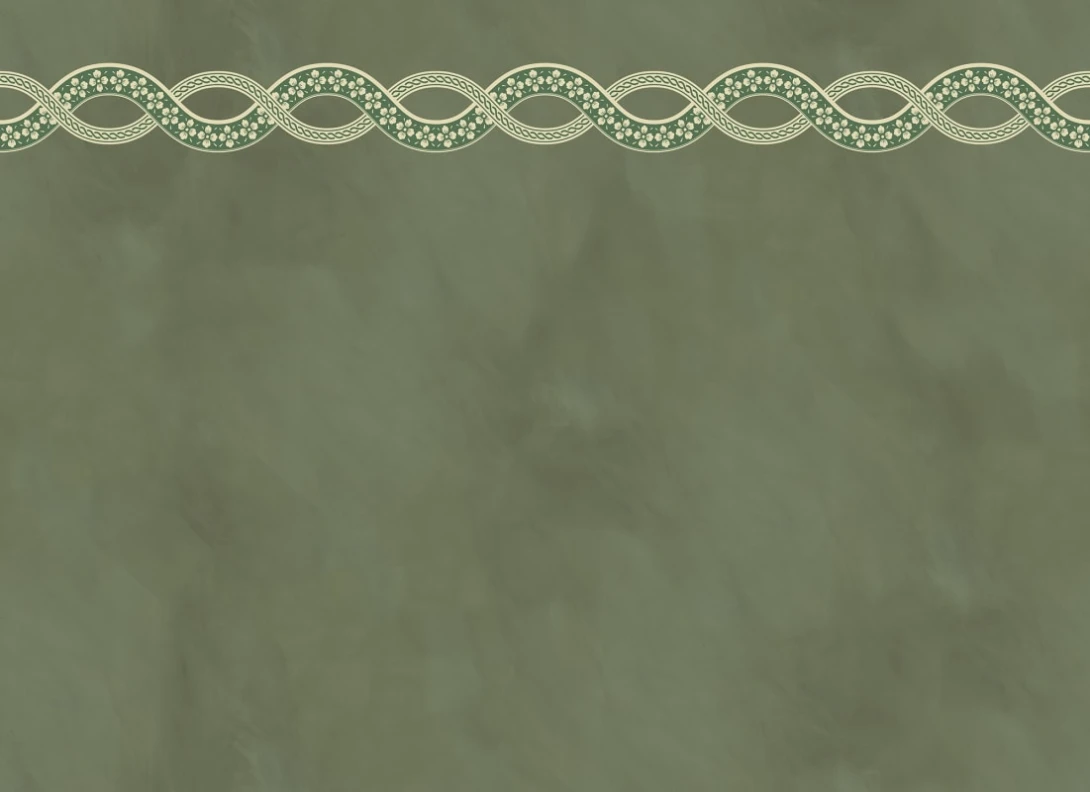 Rebel Walls R22146 Pops Ivory Braid Green - mural z plecionym ornamentem
