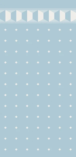 Rebel Walls R22153 Pops Gentle Manor Blue - mural w drobne romby z fryzem