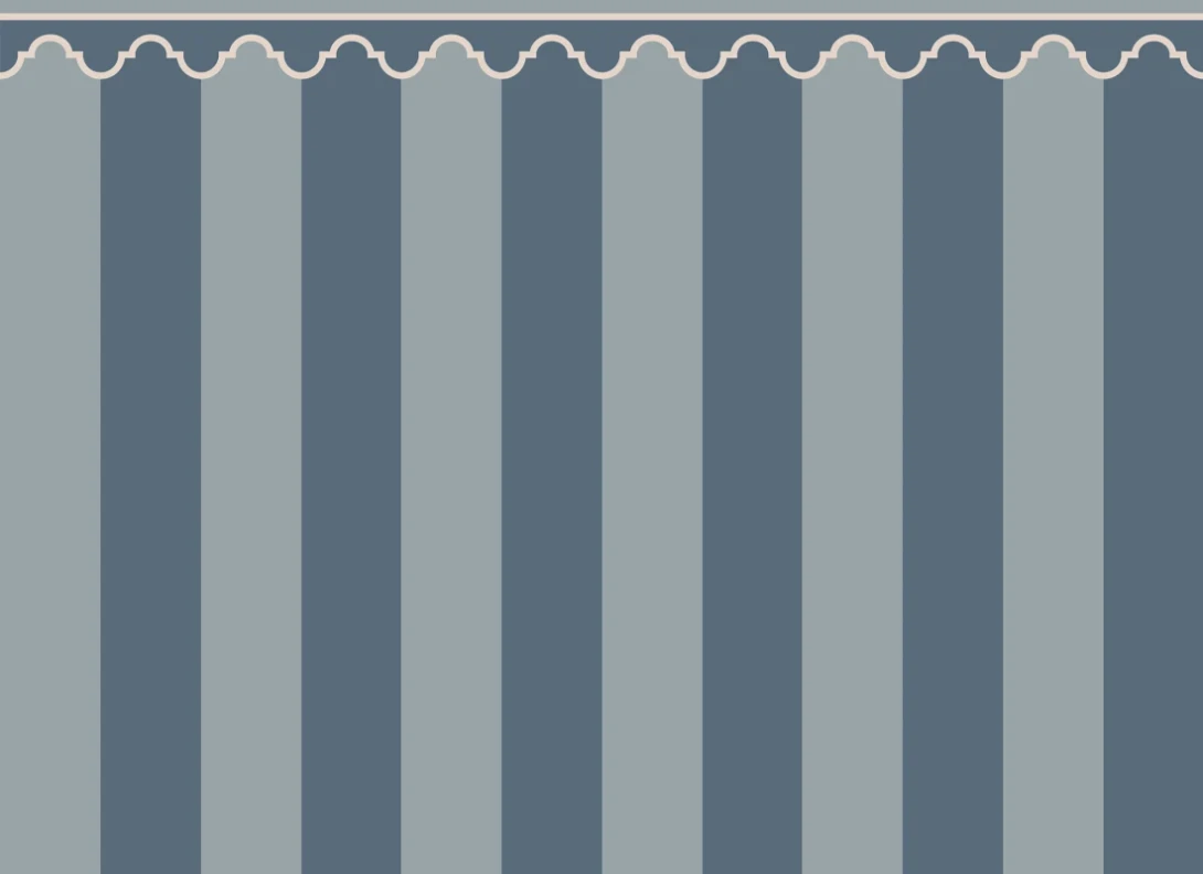Rebel Walls R22161 Pops Stripe Chateau Blue - mural w pasy z fryzem