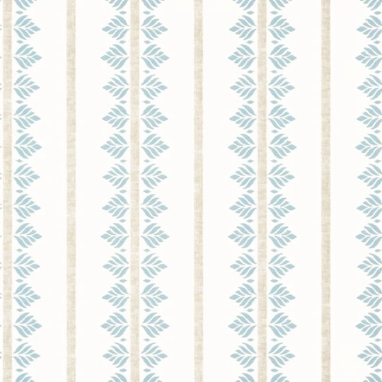 Anna French AT15103 Antilles Fern Stripe Spa Blue - tapeta w roślinne paski