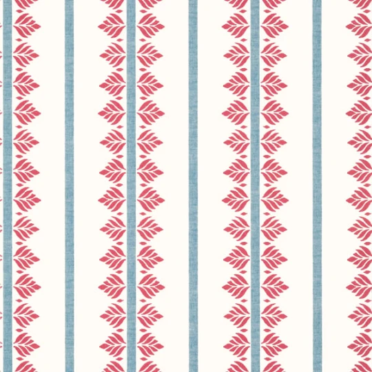 Anna French AT15105 Antilles Fern Stripe Red and Blue - tapeta w roślinne paski