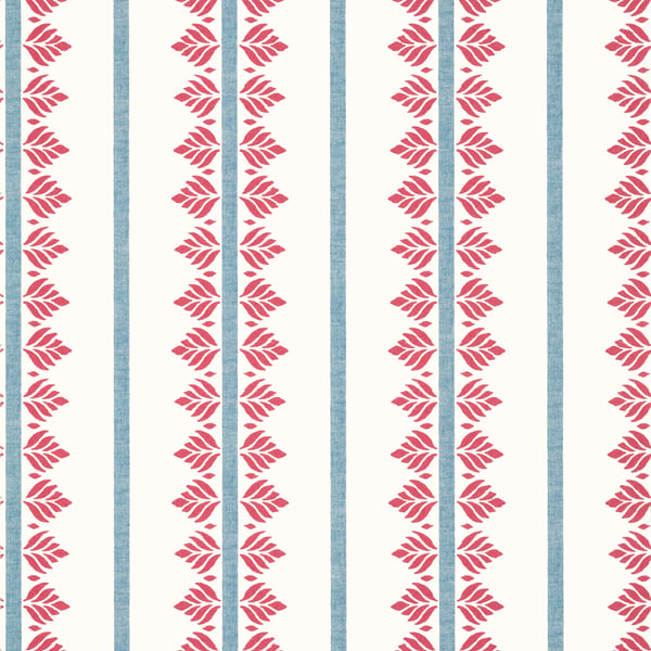 Anna French AT15105 Antilles Fern Stripe Red and Blue - tapeta w roślinne paski