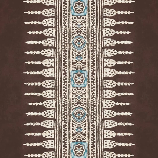 Anna French AT15139 Antilles Javanese Stripe Brown - tapeta w paski z ornamentami