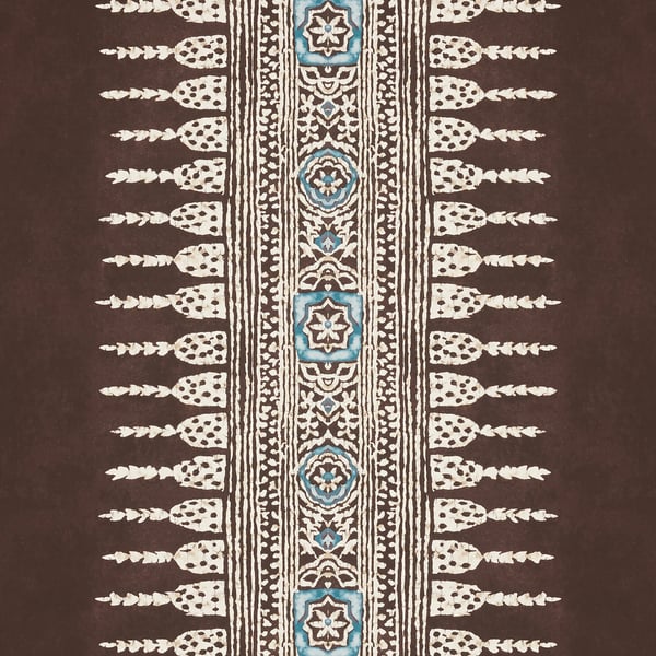 Anna French AT15139 Antilles Javanese Stripe Brown - tapeta w paski z ornamentami