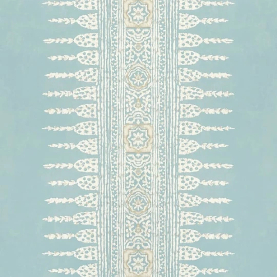 Anna French AT15140 Antilles Javanese Stripe Spa Blue - tapeta w paski z ornamentami