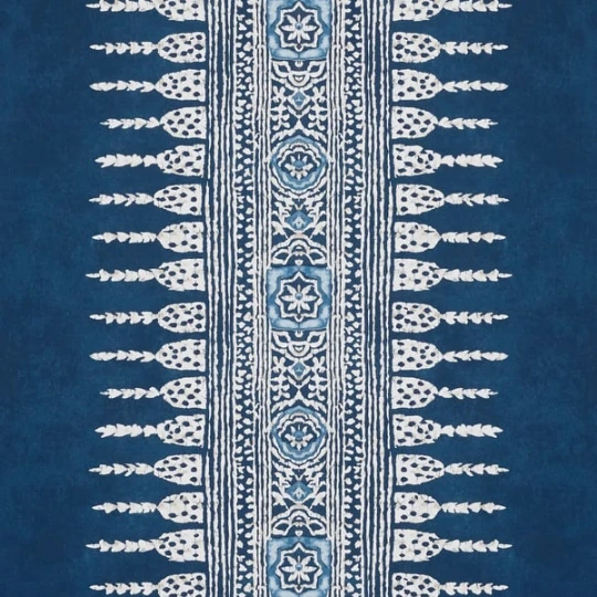 Anna French AT15142 Antilles Javanese Stripe Navy - tapeta w paski z ornamentami
