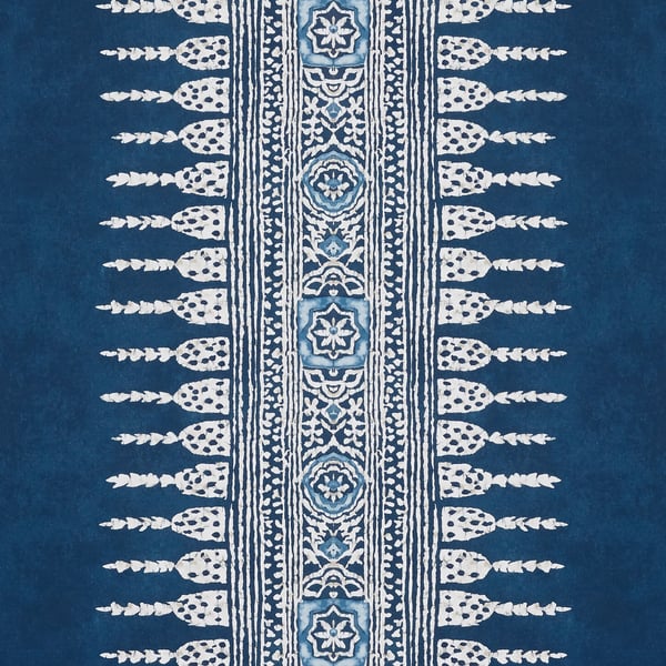 Anna French AT15142 Antilles Javanese Stripe Navy - tapeta w paski z ornamentami