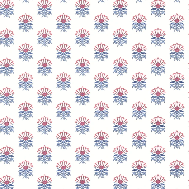 Anna French AT15156 Antilles Milford Red and Blue - tapeta w kwiaty