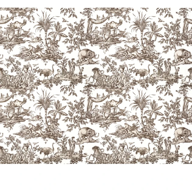 Anna French ATWW15169 Antilles Antilles Toile Brown - tapeta w egzotyczny motyw toile de jouy