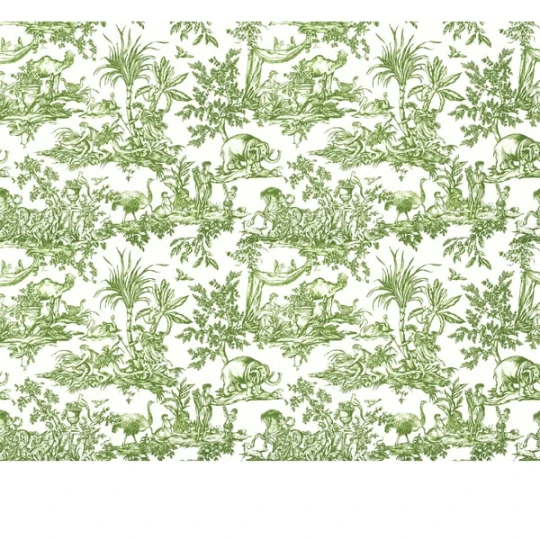Anna French ATWW15172 Antilles Antilles Toile Green - tapeta w egzotyczny motyw toile de jouy