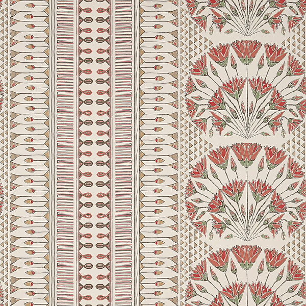 Anna French AT9628 Savoy Cairo Coral - tapeta w kwiaty lotosu i paski