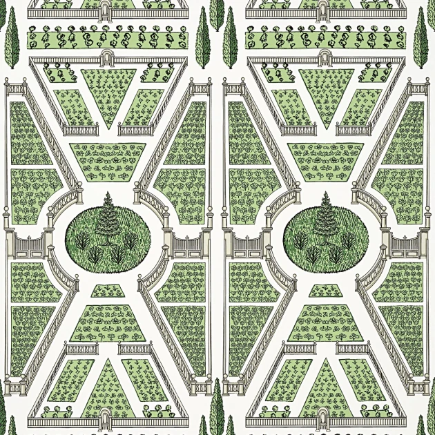 Anna French AT9599 Savoy Aerial Garden Green - tapeta w motyw ogrodu