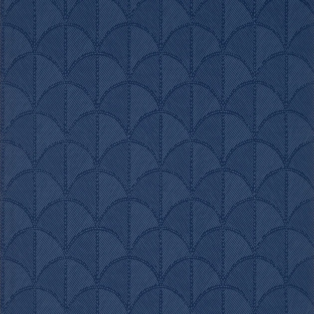 Anna French AT9689 Savoy Seton Scallop Navy - tapeta w muszle art deco