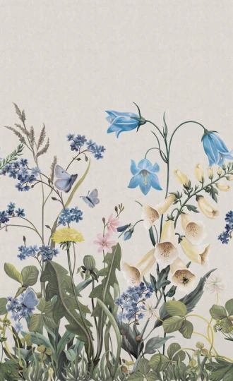 Boras Tapeter 9866W Studio Kids Bluebell Magic White - mural w kwiaty polne
