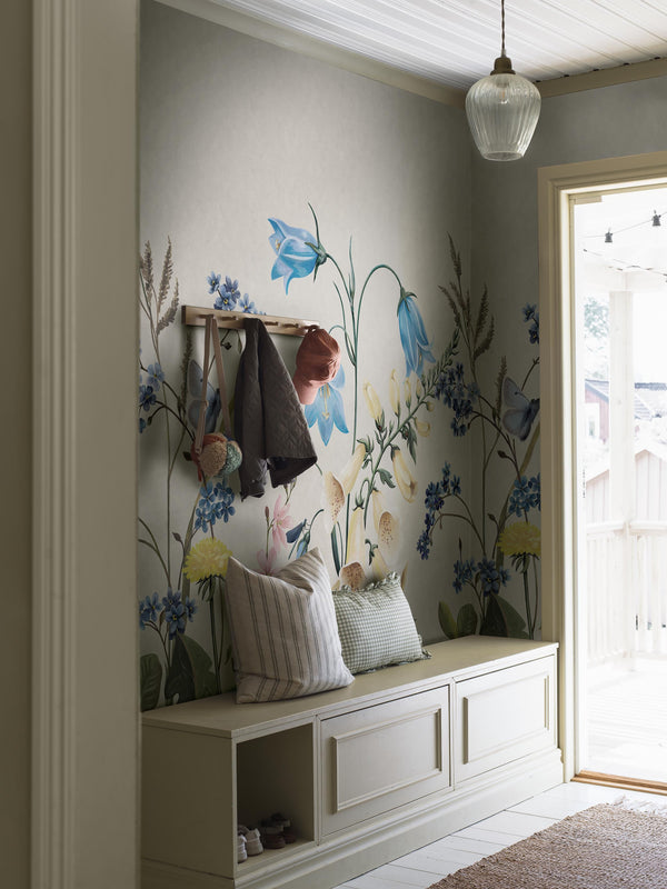 Boras Tapeter 9866W Studio Kids Bluebell Magic White - mural w kwiaty polne
