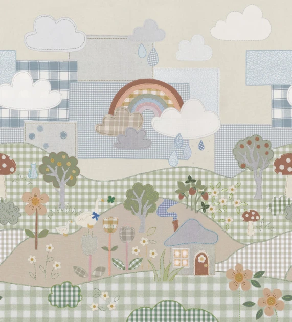 Boras Tapeter 9867W Studio Kids Cottage Patchwork - mural w dziecięcy patchwork