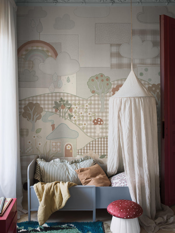 Boras Tapeter 9868W Studio Kids Cottage Patchwork - mural w dziecięcy patchwork