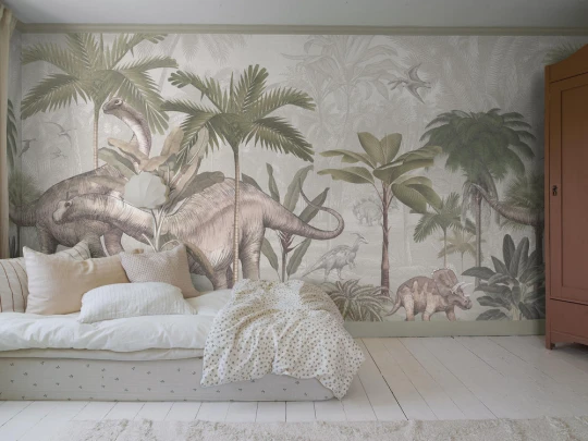 Boras Tapeter 9875W Studio Kids Vintage Palms Dinosaurs - mural w dinozaury