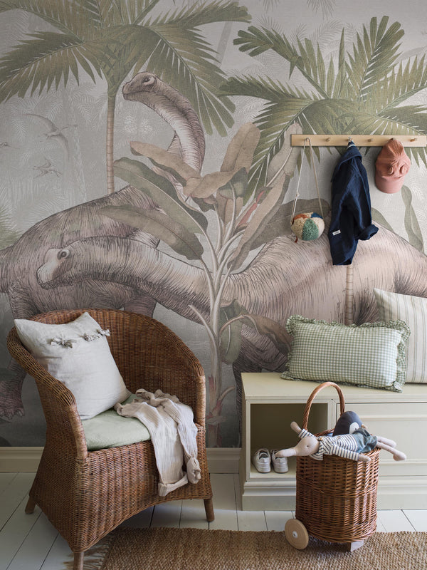 Boras Tapeter 9875W Studio Kids Vintage Palms Dinosaurs - mural w dinozaury