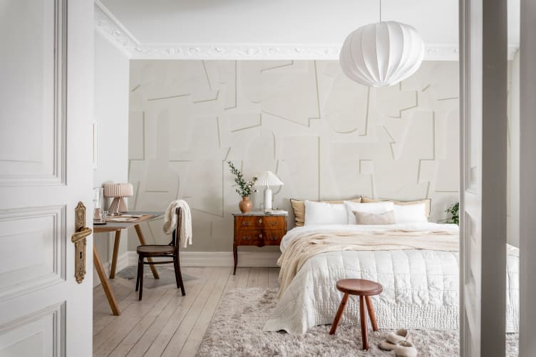Rebel Walls R20199 Meet a Rebel Abstract Wood White - mural geometryczny z efektem reliefu