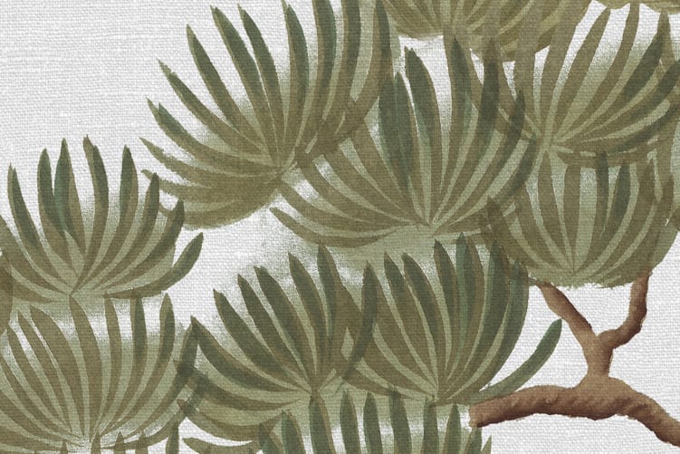 Rebel Walls R21722 Meet a Rebel Pine Grove White - mural w sosny i ptaki