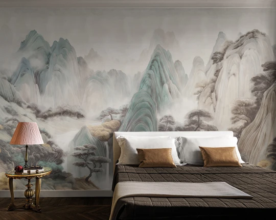 London Art BNV12 A Bon Voyage 2 Les Rochers Mystiques - mural w góry i wodospady