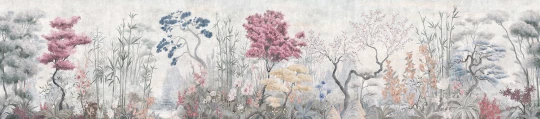 London Art BNV13 B Bon Voyage 2 Les Tropiques en Fleurs - mural orientalny w drzewa i kwiaty