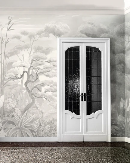London Art BNV13 C Bon Voyage 2 Les Tropiques en Fleurs - mural orientalny w drzewa i kwiaty