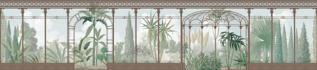 London Art BNV17 A Bon Voyage 2 Le Verre Botanique - mural w wiktoriańską szklarnię