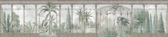 London Art BNV17 B Bon Voyage 2 Le Verre Botanique - mural w wiktoriańską szklarnię