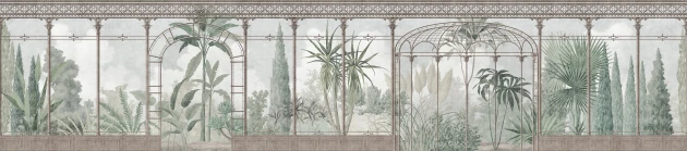 London Art BNV17 B Bon Voyage 2 Le Verre Botanique - mural w wiktoriańską szklarnię