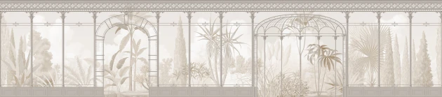 London Art BNV17 D Bon Voyage 2 Le Verre Botanique - mural w wiktoriańską szklarnię