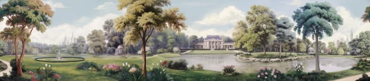 London Art BNV20 A Bon Voyage 2 L’Ouverture Verte - mural w park z architekturą
