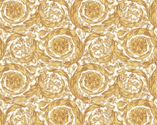 Versace 36692-5 IV Barocco Butter Fudge - tapeta w barokowy ornament roślinny