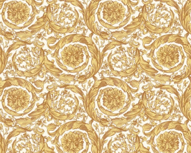 Versace 36692-5 IV Barocco Butter Fudge - tapeta w barokowy ornament roślinny