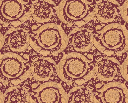 Versace 36692-7 IV Barocco Orange and Maroon - tapeta w barokowy ornament roślinny