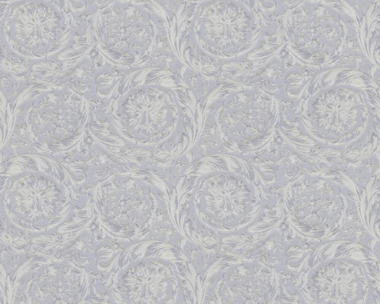 Versace 36692-4 IV Barocco Metallics Pewter Blue - tapeta w barokowy ornament roślinny metaliczna