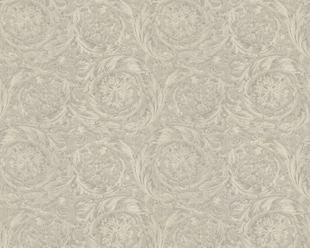 Versace 36692-1 IV Barocco Metallics Light Brass - tapeta w barokowy ornament roślinny metaliczna