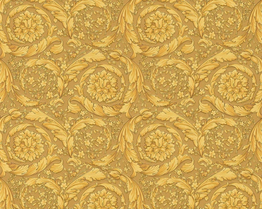 Versace 93583-3 IV Barocco Scroll Flowers Brown - tapeta w barokowy ornament roślinny