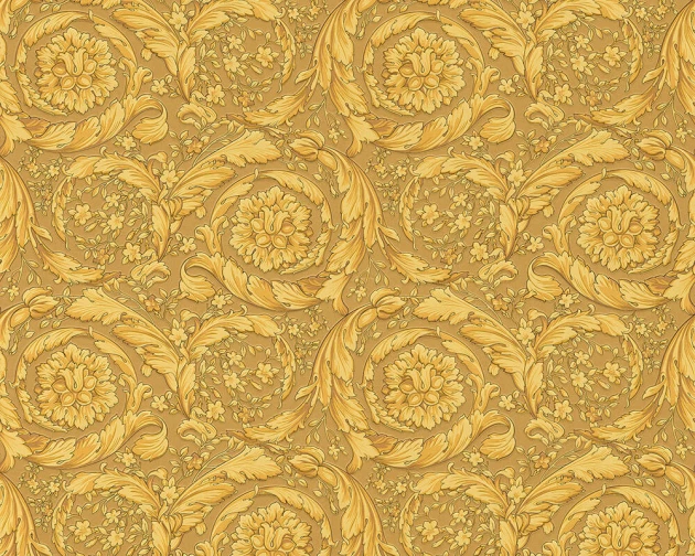 Versace 93583-3 IV Barocco Scroll Flowers Brown - tapeta w barokowy ornament roślinny